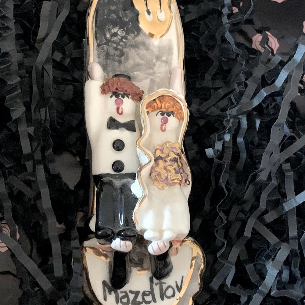 Ceramic Bride & Groom Mezuzah